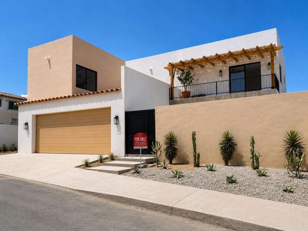 Cabo del Sol El Posito We are excited to introduce Casa Elisabeth, an amazing, newly constructed custom home in the private El Posito area of Todos Santos. Located just three rows back from the beach, this three-bedroom, three-full and two-half bathroom residence offers every amenity desired for a tropical paradise. The downstairs features an open-concept living room, dining room, and a fully stocked kitchen with brand-new appliances, including a dishwasher. The main floor also includes a laundry room and an outdoor water feature with a professionally designed rock wall. The principal bedroom downstairs offers a unique indoor/outdoor bathroom with two showers and an outdoor bathtub.Each of the three bedrooms includes an en-suite bathroom with double vanities. The upstairs bedroom features its own private furnished terrace and access to one of four large patios, complete with a bar area and outdoor furniture perfect for enjoying ocean sunsets. Additionally, a shaded third-floor observation deck provides panoramic ocean and mountain – 12 Vialidad 2, San Jose del Cabo, BS
