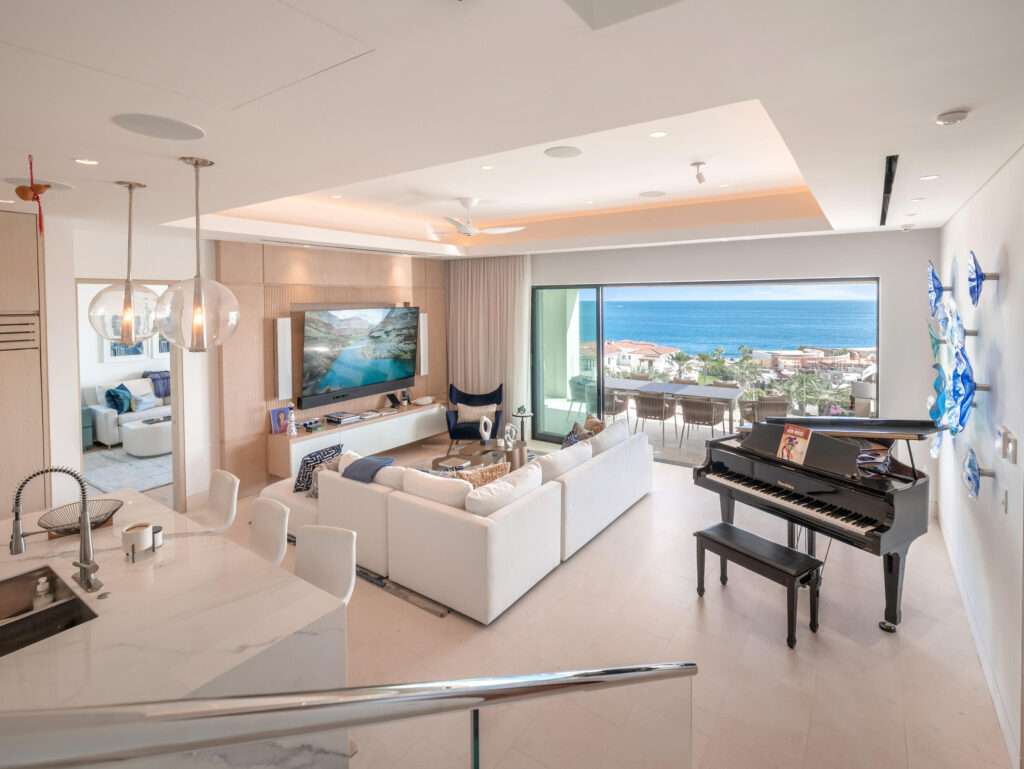 Cabo del Sol Puerta Del Sol-Cdsol Perched to capture sweeping ocean vistas, undoubtably THE MOST ATTRACTIVE & fully updated and remodeled 3-bedroom condo offers a rare blend of luxury, comfort, and elevated design. Vaulted ceilings create a dramatic sense of space and light, while the open-concept layout seamlessly connects the expansive living and dining areas to a generous outdoor terrace--perfect for entertaining or simply soaking in the endless blue horizon.Thoughtfully redesigned, the residence features upgraded finishes throughout, including modernized kitchen and baths, enhanced air conditioning, and high-quality doors and windows built for both style and durability. Each bedroom is well-proportioned, with the primary suite offering a private retreat complete with serene – Bungalow, Cabo Corridor, BS