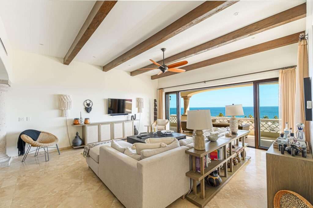 Cabo del Sol El Encanto El Encanto de La Laguna Del Sol 202 is located in a luxury boutique beachfront community that provides a peaceful environment yet is just a 10 minute drive to Downtown San Jose del Cabo. Del Sol 202 is a beautifully furnished condo, has 2,428 sq ft of interior living space and 627 sq ft of covered terrace and includes a one car garage. It offers a spacious floor plan with high ceilings, wood beams, high-end appliances, and granite counters. It has 3 bedrooms, 2.5 bathrooms. Just a 3-minute walk to a secluded sandy beach. Resort-style amenities available only to the 24 condos in Phase II, include an infinity-edge pool, jacuzzi, and a swim-up palapa bar with BBQ area. Optional membership is available to a private oceanfront beach club featuring an on-site restaurant, gym and pool. – Del Sol, El Encanto de La Laguna, San Jose del Cabo, San Jose del Cabo, BS
