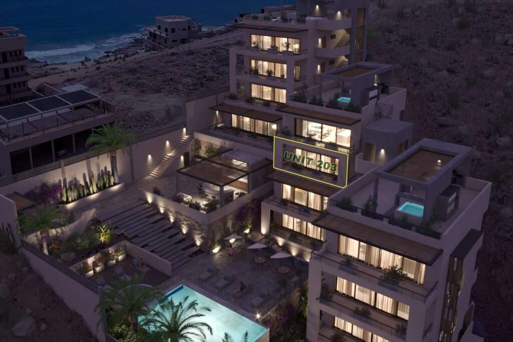 Cabo del Sol El Posito We are excited to introduce Casa Elisabeth, an amazing, newly constructed custom home in the private El Posito area of Todos Santos. Located just three rows back from the beach, this three-bedroom, three-full and two-half bathroom residence offers every amenity desired for a tropical paradise. The downstairs features an open-concept living room, dining room, and a fully stocked kitchen with brand-new appliances, including a dishwasher. The main floor also includes a laundry room and an outdoor water feature with a professionally designed rock wall. The principal bedroom downstairs offers a unique indoor/outdoor bathroom with two showers and an outdoor bathtub.Each of the three bedrooms includes an en-suite bathroom with double vanities. The upstairs bedroom features its own private furnished terrace and access to one of four large patios, complete with a bar area and outdoor furniture perfect for enjoying ocean sunsets. Additionally, a shaded third-floor observation deck provides panoramic ocean and mountain – Halo Middle Tower Beach View, Pacific, Pacific, BS