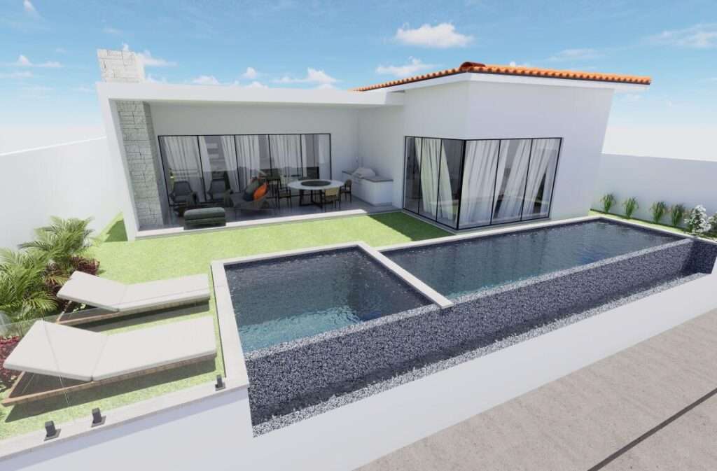 Cabo del Sol Copala When you enter this spacious single level floorplan you will find that it is inviting and comfortable. This home with 3 full Bedrooms and 4 Bathrooms comes with a 4th Flex Room for entertainment or 4th bedroom, homes to be built to the highest quality and will be ready to move in 9 months from deposit, finishes will include beautiful granite, marble and travertine finishes. This home includes pool Our standard appliances are GE Cafe. These single level homes were well thought out and meticulously designed with every needed feature to make them not only desirable but functional. All residences are ready to enjoy the amenities that Quivira has to offer from Golf to the amazing Beach Club and Gym. floorplan is of actual home for sale, – lot 51 The Heights at Cielo Marbella, Pacific, BS