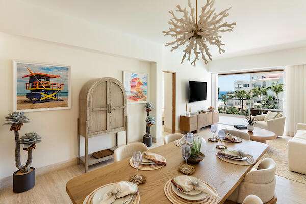 Cabo del Sol El Posito We are excited to introduce Casa Elisabeth, an amazing, newly constructed custom home in the private El Posito area of Todos Santos. Located just three rows back from the beach, this three-bedroom, three-full and two-half bathroom residence offers every amenity desired for a tropical paradise. The downstairs features an open-concept living room, dining room, and a fully stocked kitchen with brand-new appliances, including a dishwasher. The main floor also includes a laundry room and an outdoor water feature with a professionally designed rock wall. The principal bedroom downstairs offers a unique indoor/outdoor bathroom with two showers and an outdoor bathtub.Each of the three bedrooms includes an en-suite bathroom with double vanities. The upstairs bedroom features its own private furnished terrace and access to one of four large patios, complete with a bar area and outdoor furniture perfect for enjoying ocean sunsets. Additionally, a shaded third-floor observation deck provides panoramic ocean and mountain – Paseo Malecon San Jose, San Jose del Cabo, BS