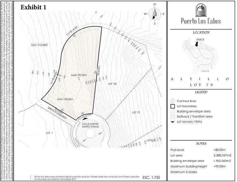 Cabo del Sol El Altillo Ubicado en Puerto Los Cabos, en El Altillo, lote 79: 2,588 m² con vista al mar. Entorno de lujo, exclusividad y privacidad. Listo para construir residencia de alto nivel en San José del Cabo.Located in Puerto Los Cabos, within El Altillo, Lot 79: 2,588 m² with ocean – Puerto Los Cabos Lot, San Jose del Cabo, San Jose del Cabo, BS