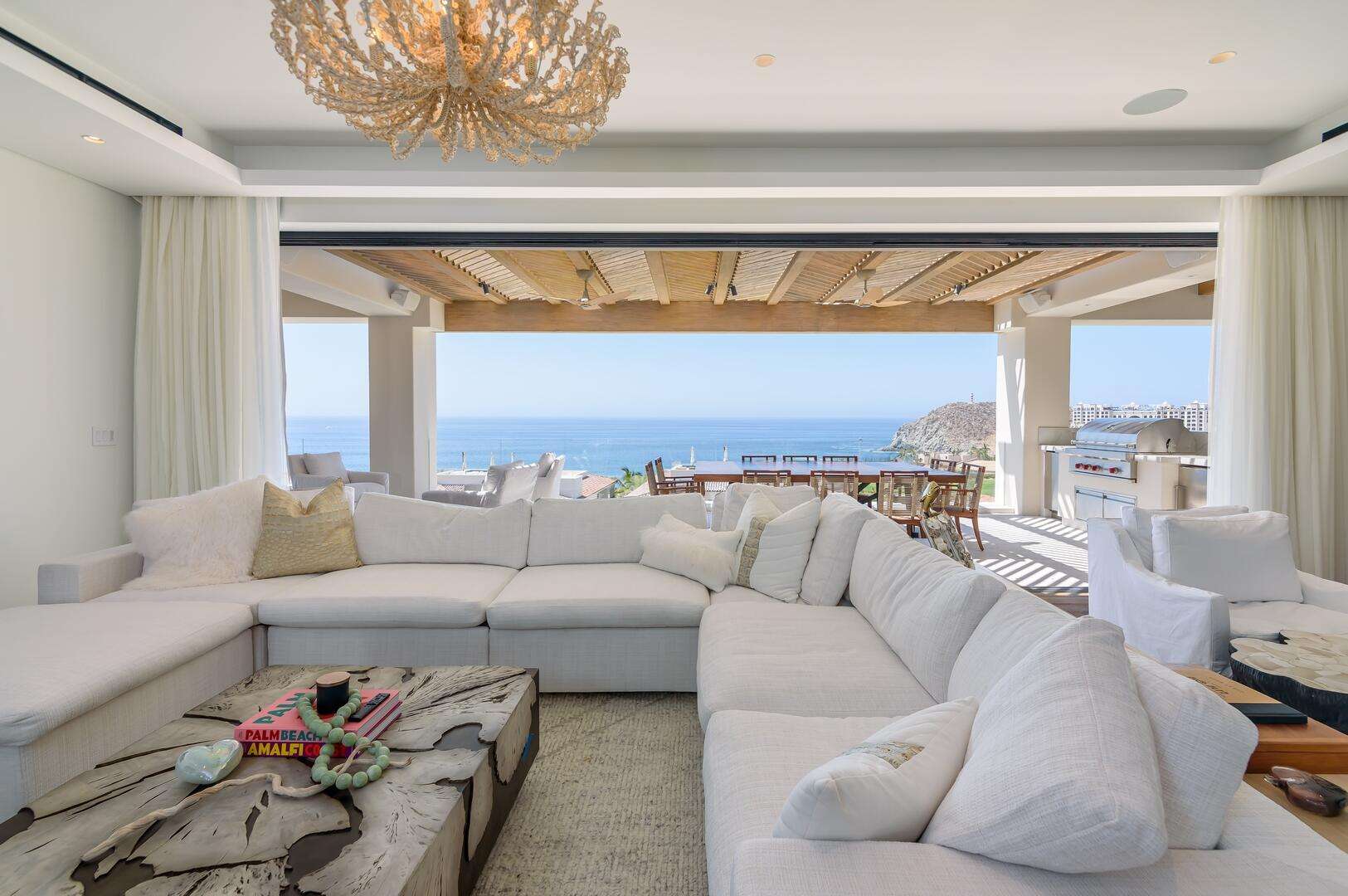 Cabo del Sol Cove Club Club Villa 12 is a stunning 4-bedroom residence within the private Cove Club at Cabo Del Sol, one of Los Cabos' most prestigious communities. Each bedroom is a full master suite, complemented by two half baths, one in the living area and one on the rooftop terrace. With over 3,600 sq. ft. under A/C and 1,100+ sq. ft. of terraces, the villa offers seamless indoor-outdoor living. The private rooftop features a pool and hot tub overlooking breathtaking ocean – Villa Enclave Azul, Cabo Corridor, Cabo Corridor, BS